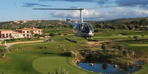 Mit dem Helicopter über den Golfplatz: 1. Rotorflug Helicopter Golf Challenge auf und über Son Gual (Mallorca)