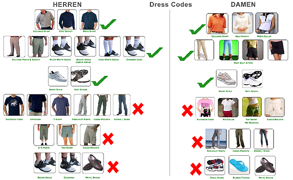 Golf Dresscode im Woodland Golfclub Südafrika sind klar definiert