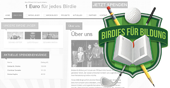 Birdies für Bildung als Projekt zur Förderung von sozial benachteiligten Kindern und Jugendlichen - Photocredits: Nagel Werbeagentur