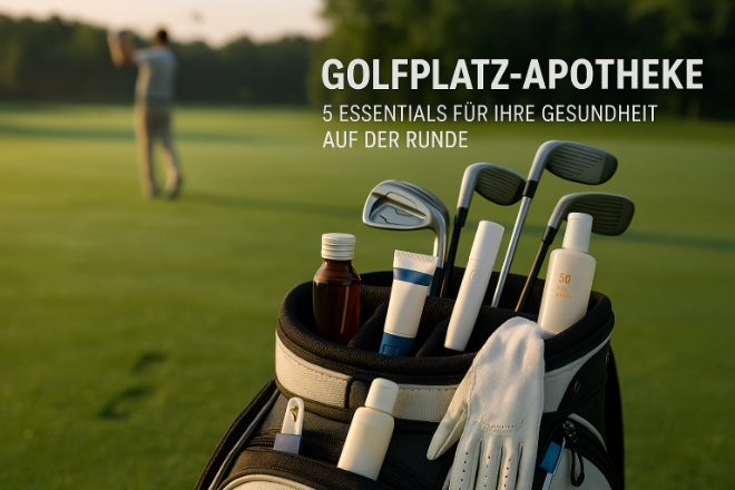 Als Golfer sollte man immer eine kleine Range an Gesundheitsprodukten im Golfbag mit dabei haben.