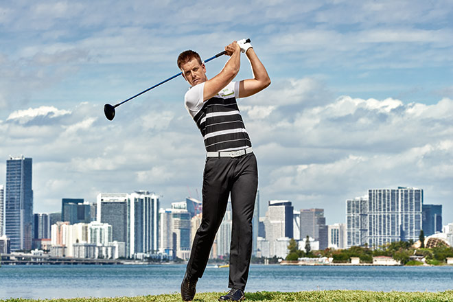 Einer seiner Lieblings-Outfits von Henrik Stenson aus der aktuellen Hugo Boss Golf Kollektion. 