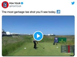 Golfball in die Mülltonne - kurioser Golfschlag