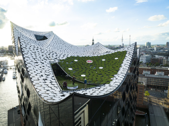 Porsche European Open 2022: Kickoff Event auf der Elbphilharmonie mit den Højgaard Zwillingen