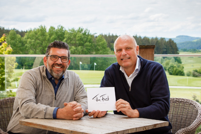 Spitzenkoch Marcello Fabbri (li.) und Resort-Geschäftsführer Matthias Grafe, Quelle: Spa & GolfResort Weimarer Land