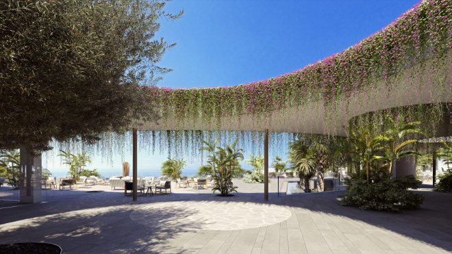 Abama Luxury Residences Luxuriöser Empfangs- und Aufenthaltsbereich 'La Plaza' soll jetzt der neue Mittelpunkt innerhalb des Resorts werden. Fotocredit: Abama Luxury Residences