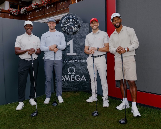 Im ProAm-Flight Omega Masters 2025: Don Cheadle, Wyndham Clark, Blair Tuke und Victor Cruz