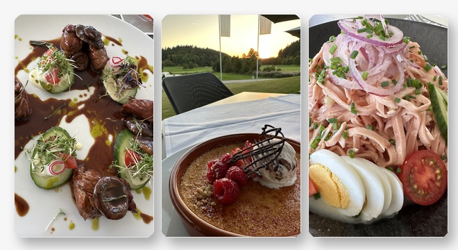 Kulinarische Highlights für Golfliebhaber: Von zartem Sous-vide-Fleisch über feinen Schweizer Wurstsalat bis hin zu exklusiven Signature-Desserts – das lieben die Mitglieder der Heitlinger Genusswelten.