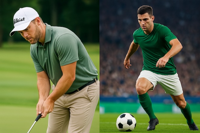 Golf oder Fußball? Der Vergleich zeigt, wie Spielintelligenz oder mentale Stärke Leistung prägen: Mit Wettanalyse-Einordnung