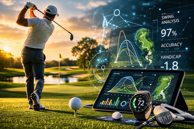 KI im Golfsport: Digitale Schwunganalyse, Wearables und Echtzeitdaten verändern Training und Spielstrategie grundlegend.