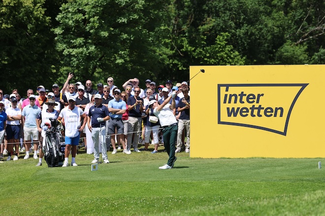 Interwetten engagierte sich bereits 2025 als Sponsor der Austrian Alpine Open. Maximilian Steinlechner (AUT) beim Abschlag. Foto: GEPA pictures / Mathias Mandl