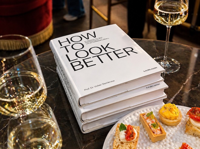 In „HOW TO LOOK BETTER. 10 Maximen für eine schöne Haut - und ein besseres Leben“ bündelt Prof. Dr. Volker Steinkraus über 40 Jahre dermatologische Erfahrung. Erschienen ist das Buch im Murmann Verlag, es umfasst 280 Seiten und kostet 29 Euro.